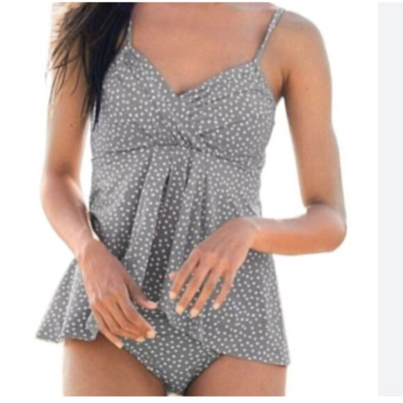 Garnet Hill Other - NWOT Garnet Hill Polka Dot Skirted Swimdress Modest